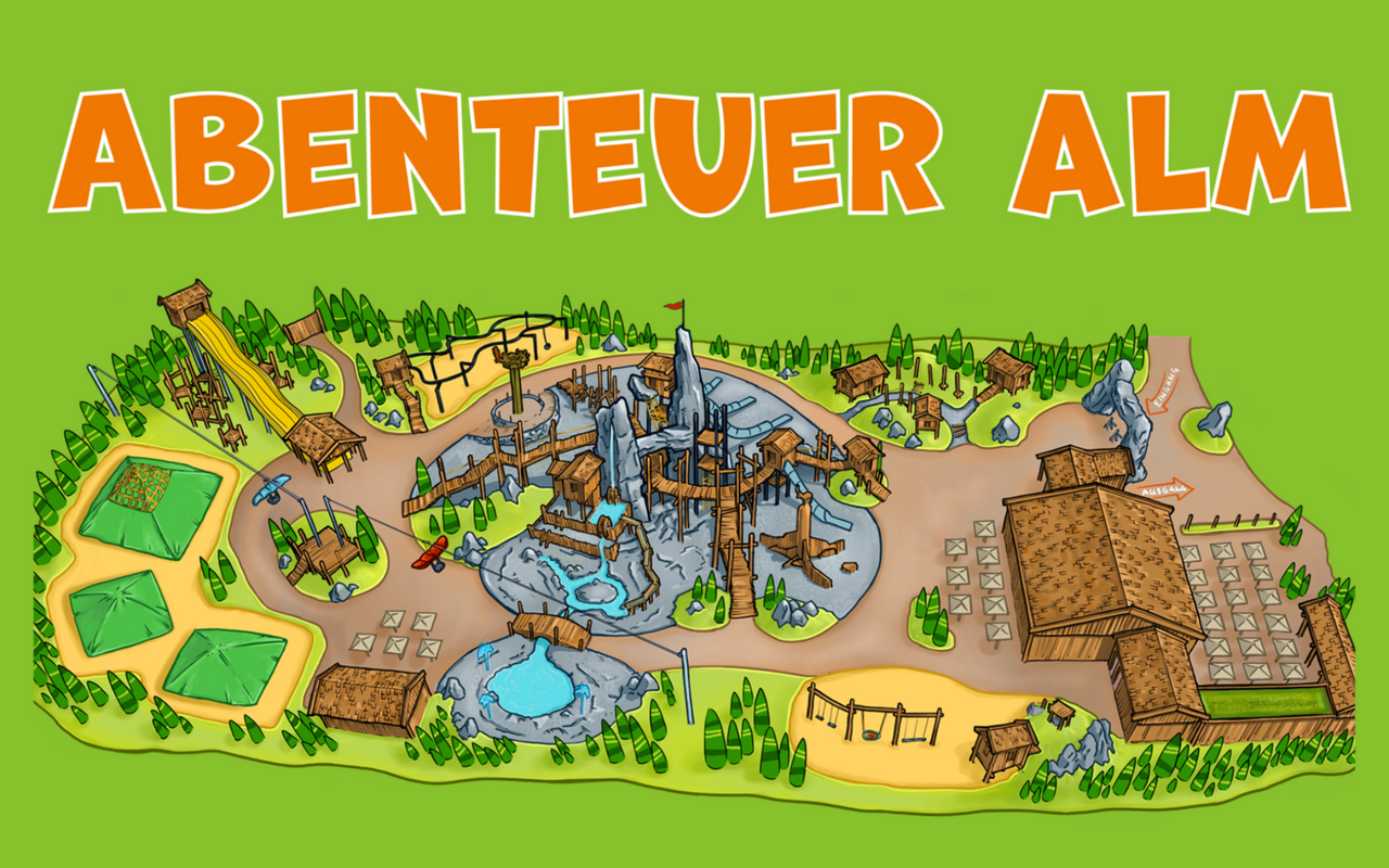 Die Abenteueralm im Alpenpark Neuss: spielende Kinder