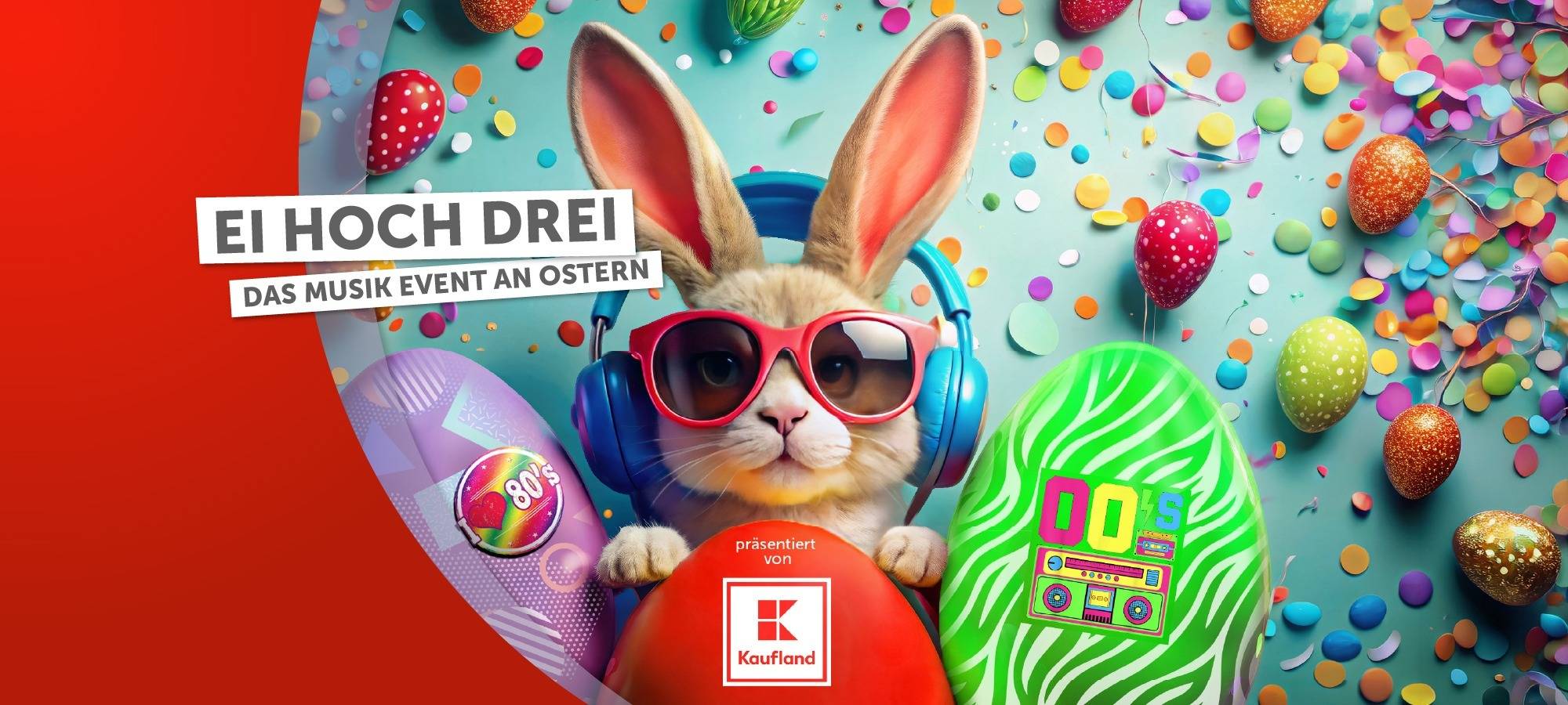 Bei „Ei hoch 3“ –  dreht sich alles um die größten Hits aus den 80ern, 90ern und 2000ern. 