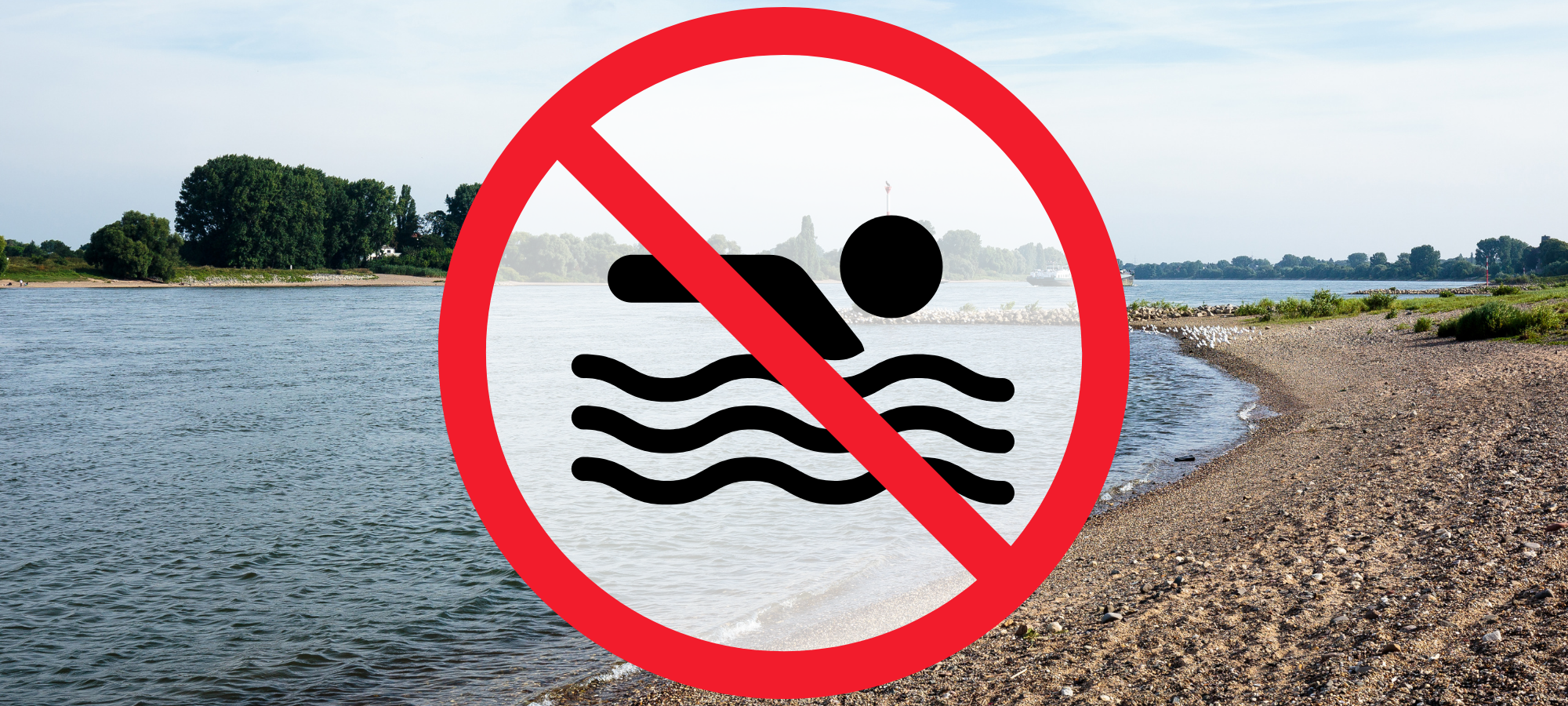 Badeverbot im Rhein beachten!
