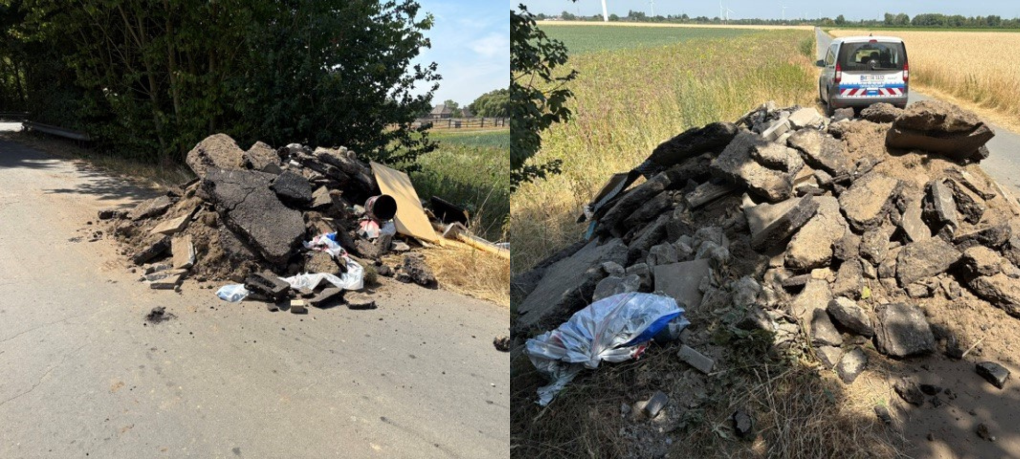 Bauschutt illegal auf Kaarster Feldweg entsorgt