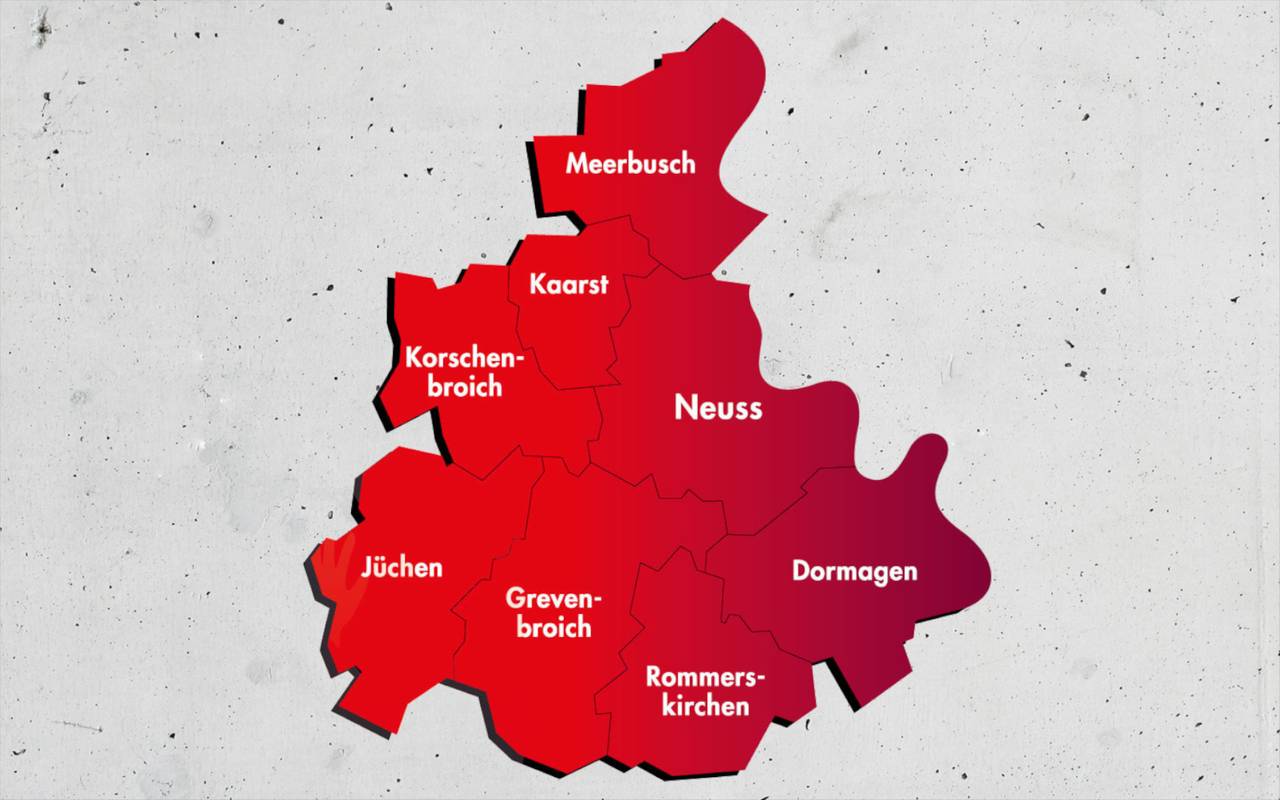 Karte Rhein-Kreis Neuss