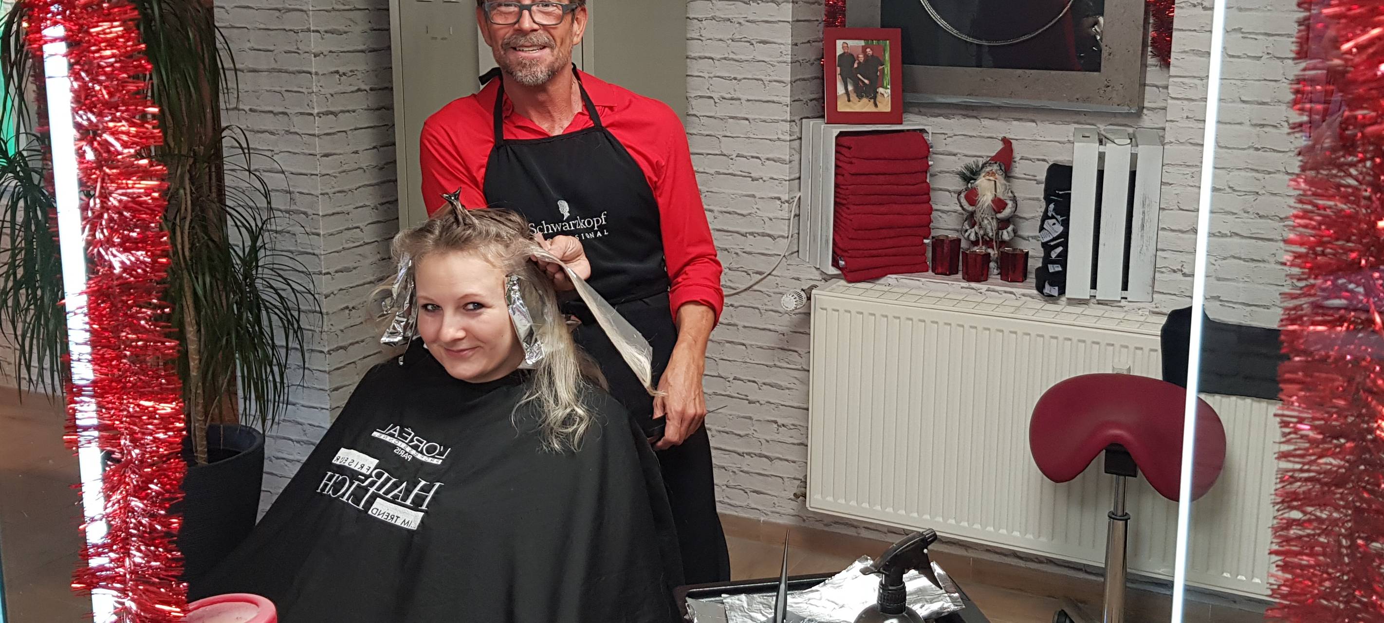 Volle Friseure an Weihnachten