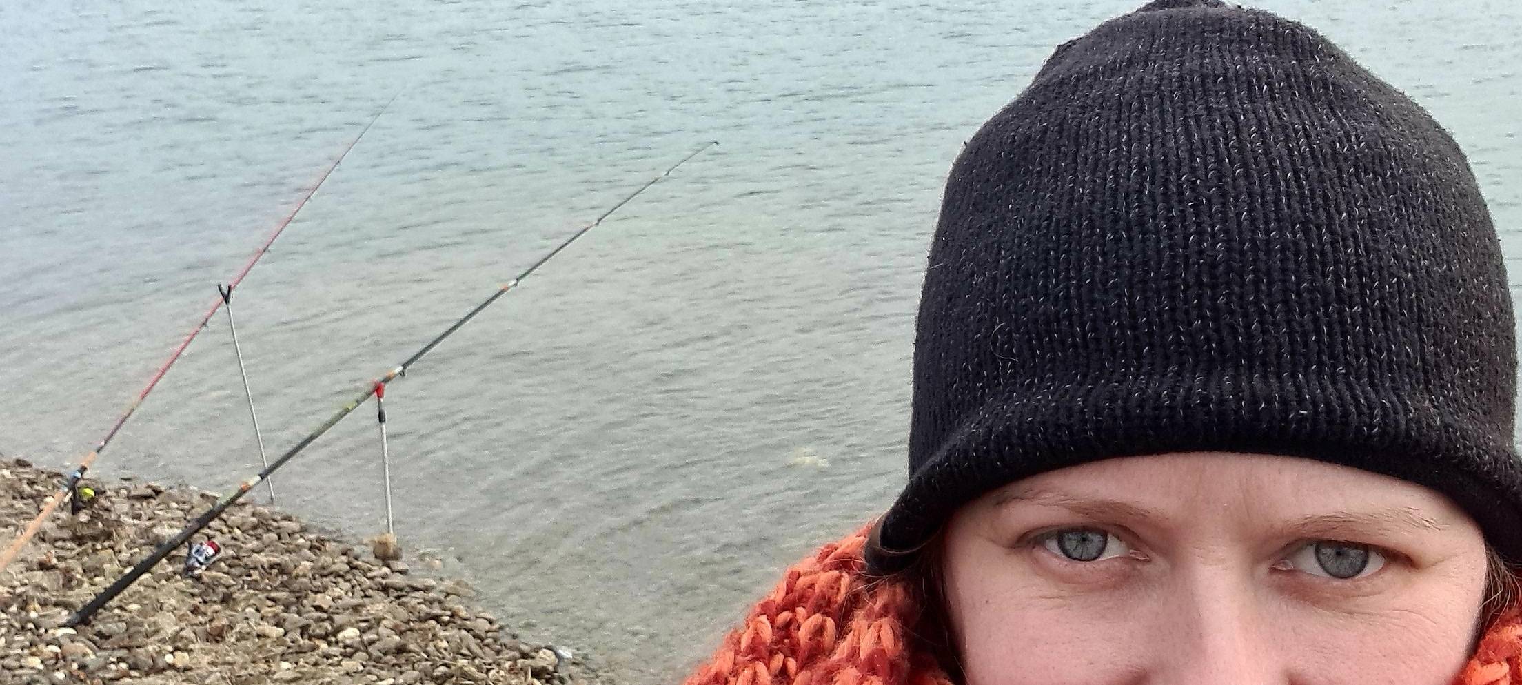 Christiane Fischer beim Angeln