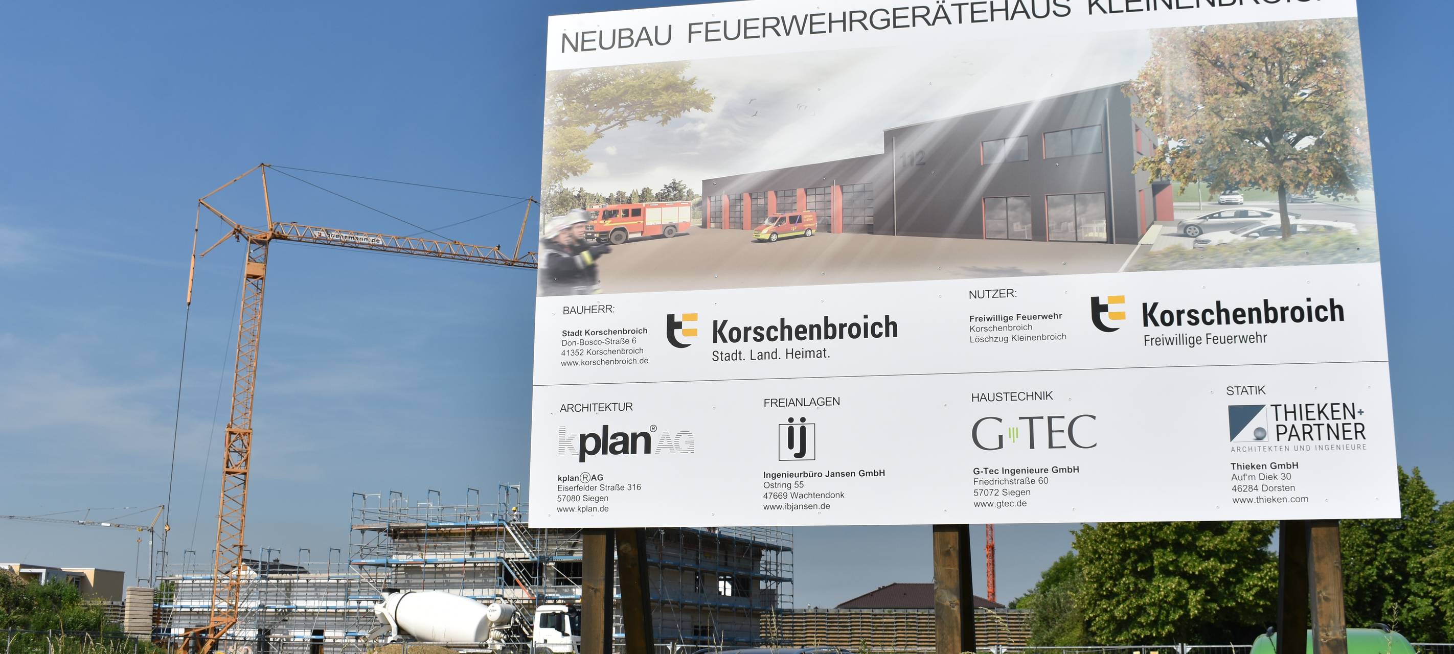 Korschenbroich: Bauarbeiten für neue Feuerwache im Zeitplan