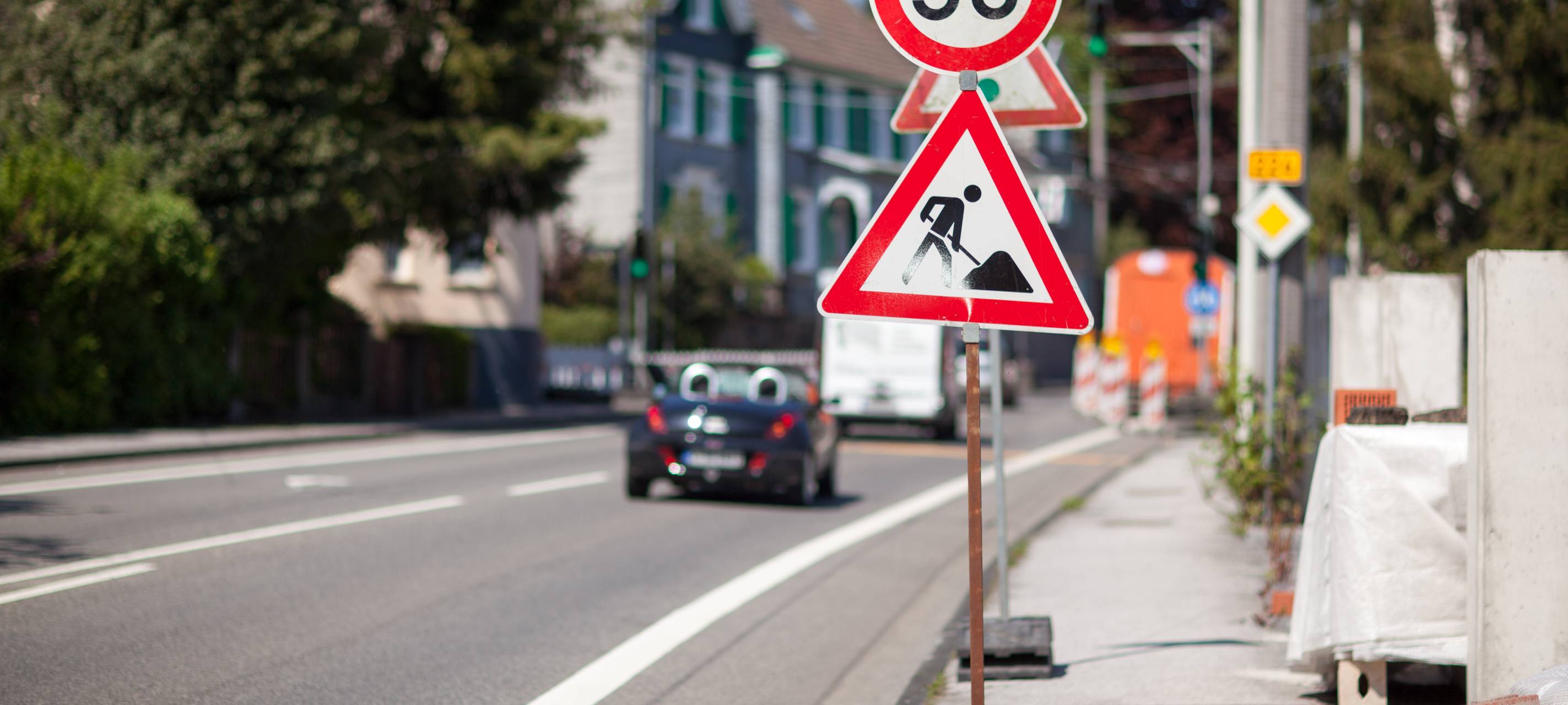 Baustelle an B9/Kreuzung K12