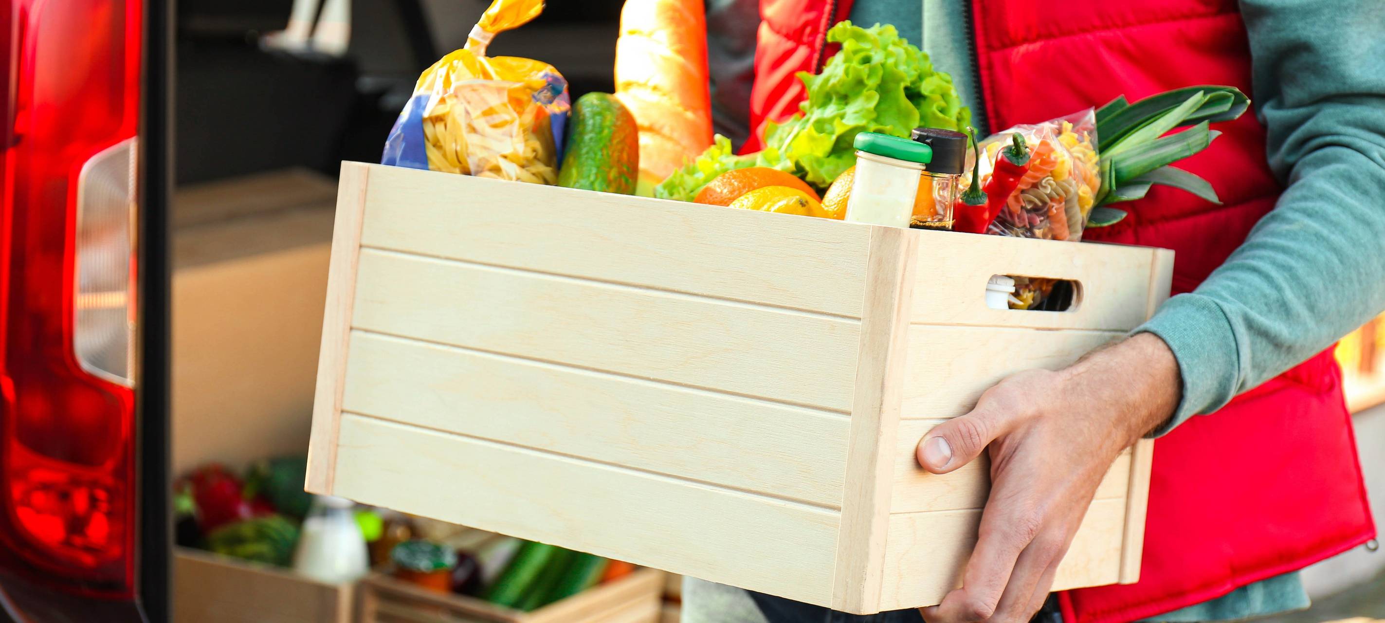 Supermarktlieferung von Lebensmitteln