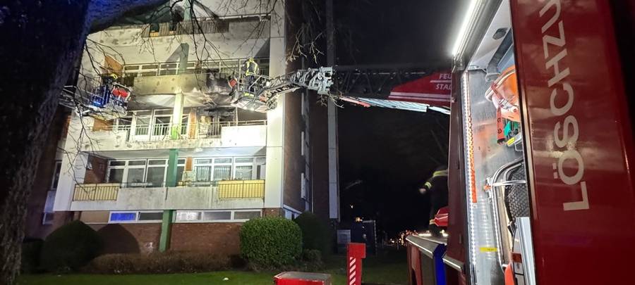 Balkonbrand in Neuss-Weckhoven