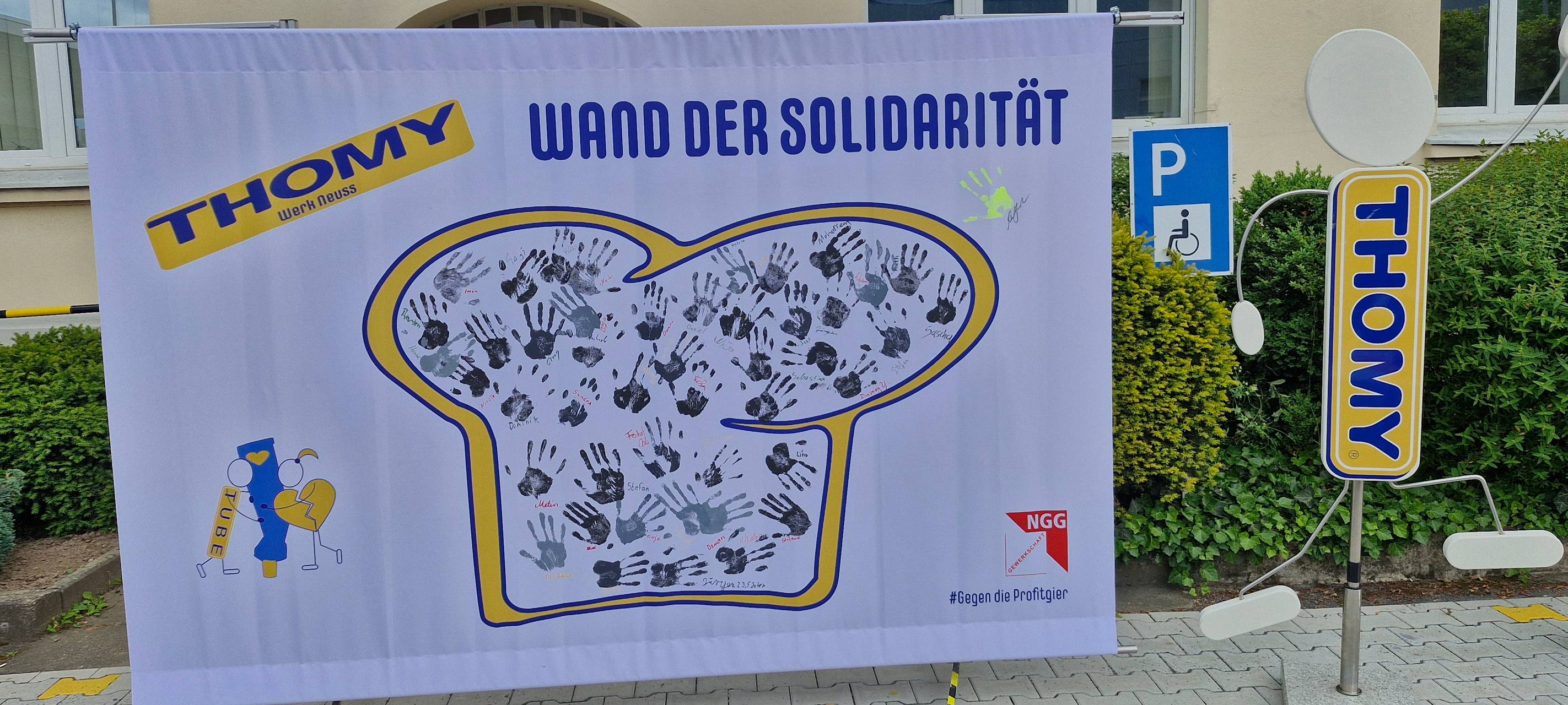 Protestaktion wegen geplanter Thomy-Werk-Schließung in Neuss