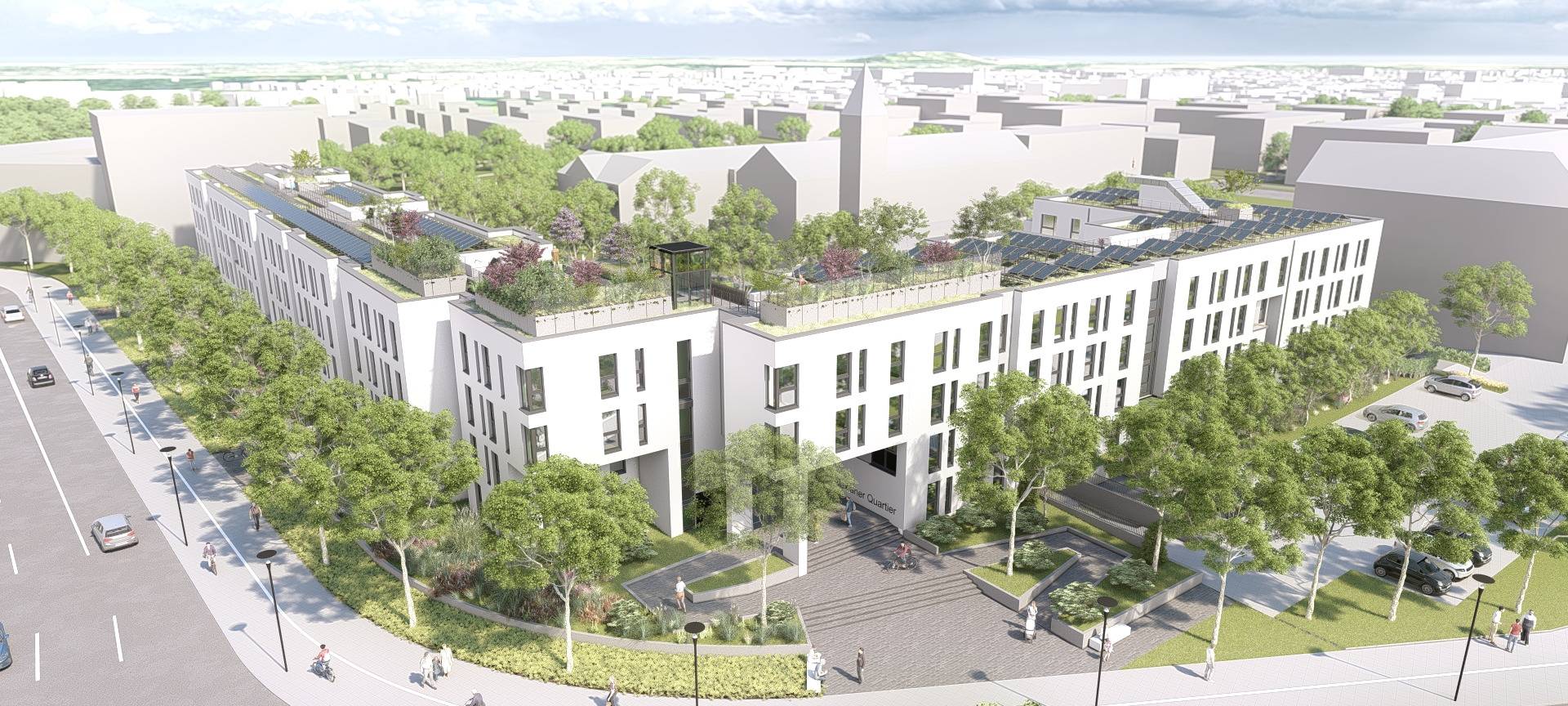 Neubauprojekt im Augustinuspark in Neuss vor Baustart