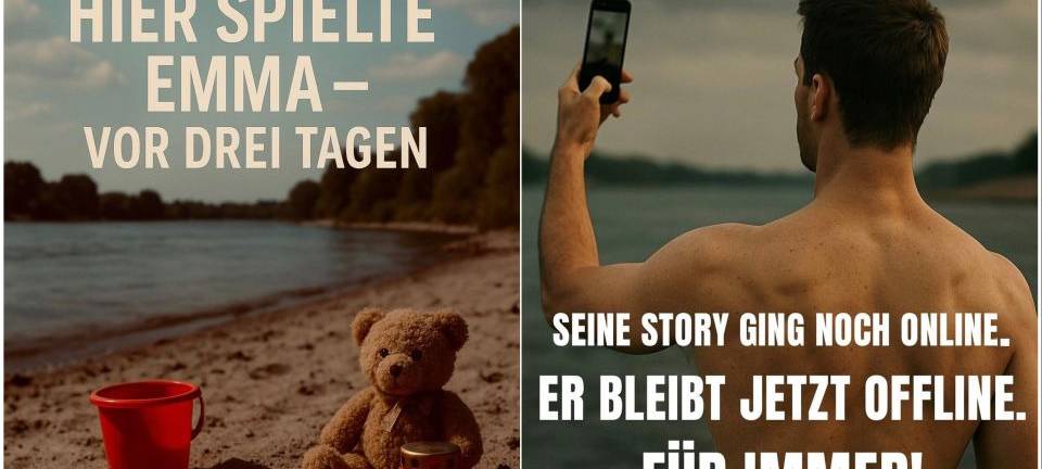 Polizeikampagne: Schockbilder warnen vor dem Baden im Rhein