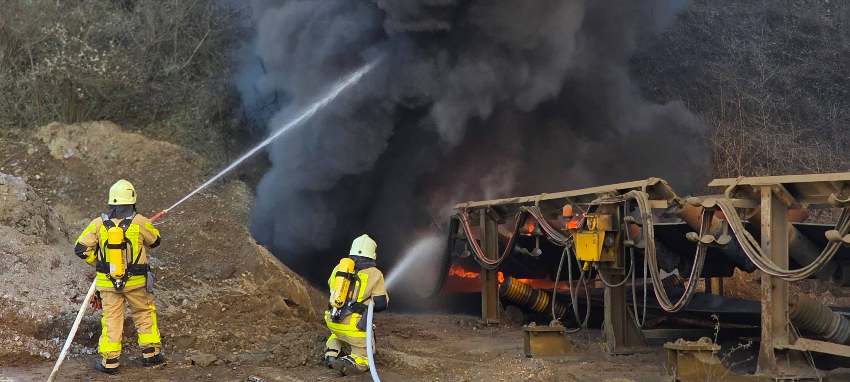 Brand im Tagebau - zwei Leichtverletzte