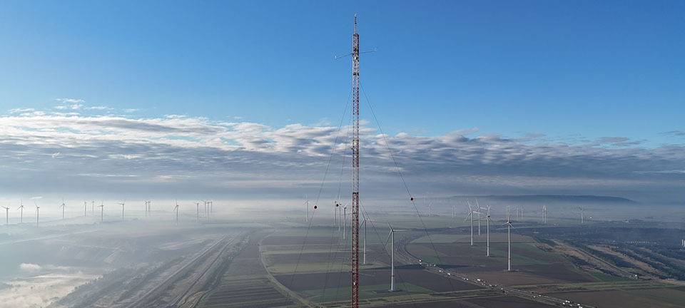 Rückbau für den Windmessmast in Jüchen