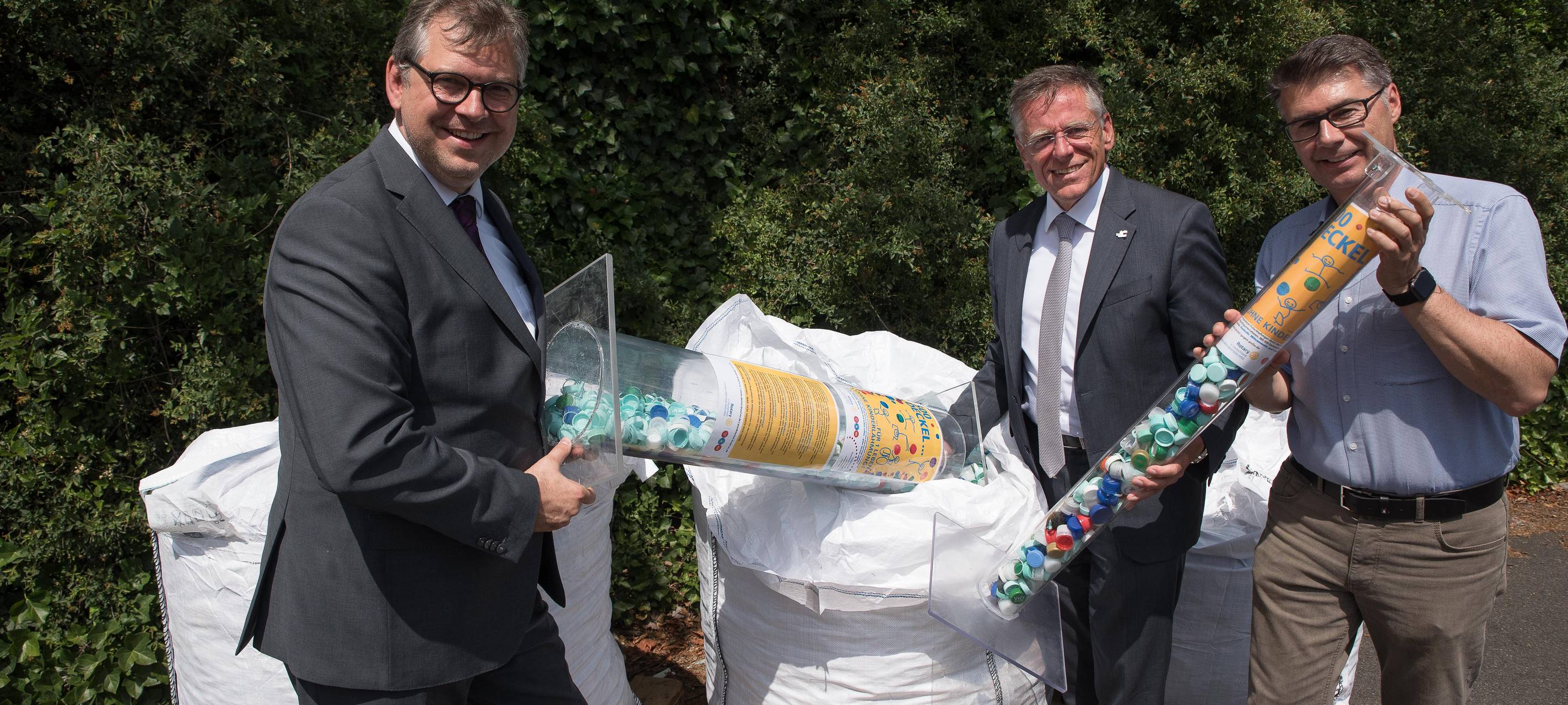 Edelbert Jansen, Landrat Hans-Jürgen Petrauschke und Markus Dobrowolski