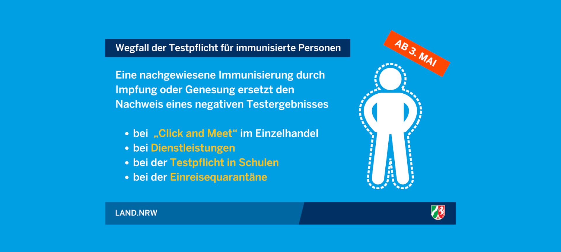 Lockerungen für vollständig Geimpfte und Genesene in NRW