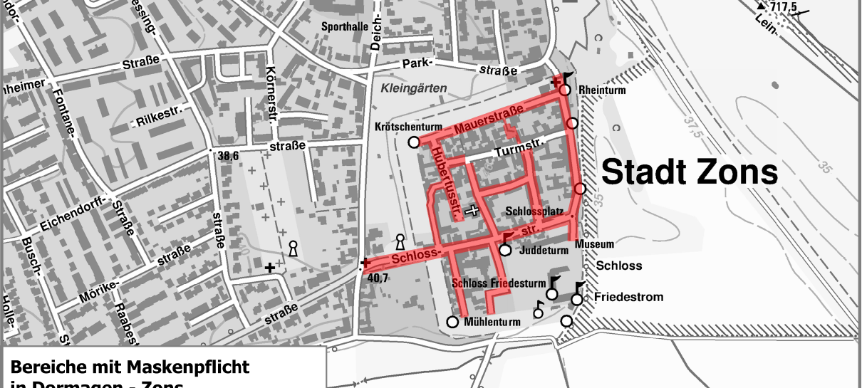 Maskenpflicht in Außenbereichen im Rhein-Kreis Neuss