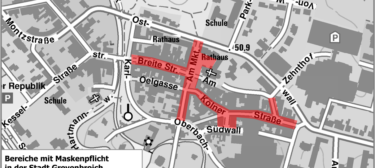 Maskenpflicht in Außenbereichen im Rhein-Kreis Neuss