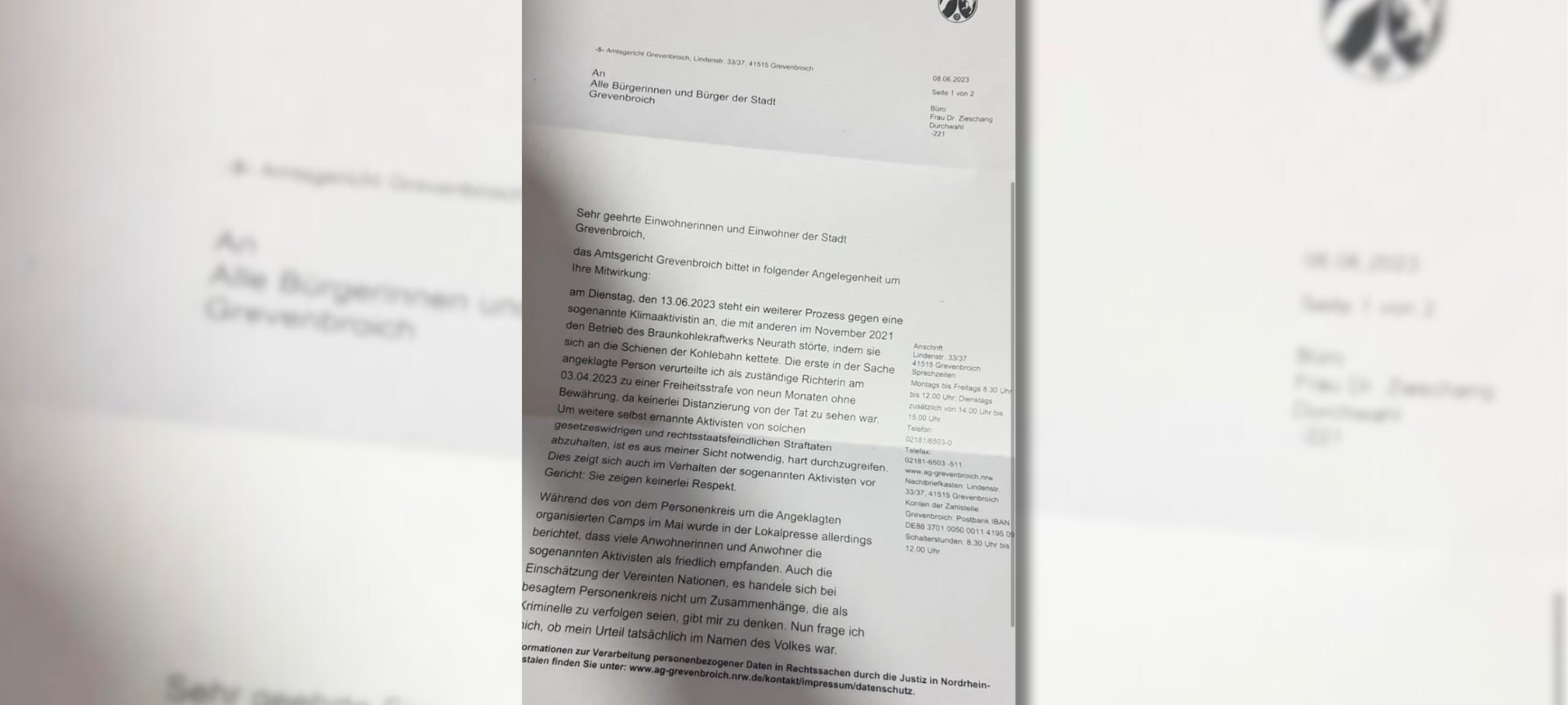 Gefälschtes Schreiben in Grevenbroich verteilt