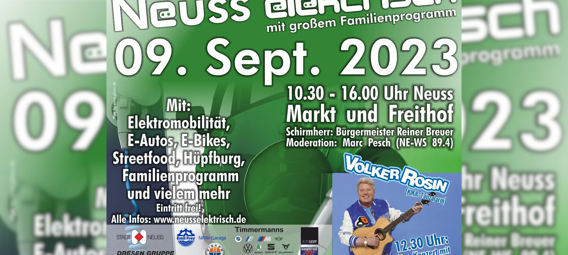 "Neuss elektrisch" auf dem Markt und Freithof