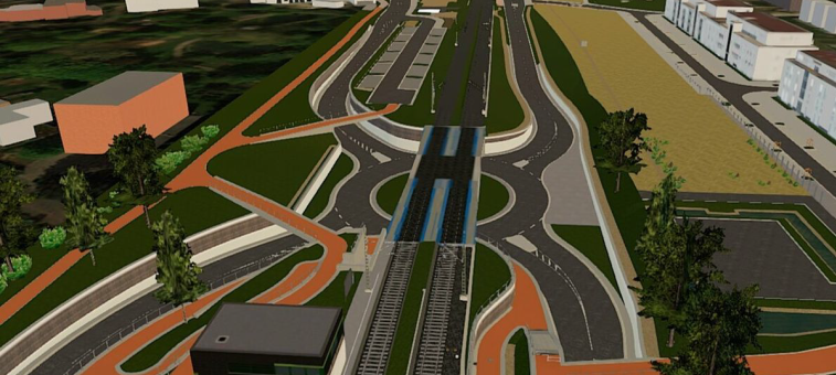 Kreisverkehr-Neubau unter den Bahngleisen in Osterath