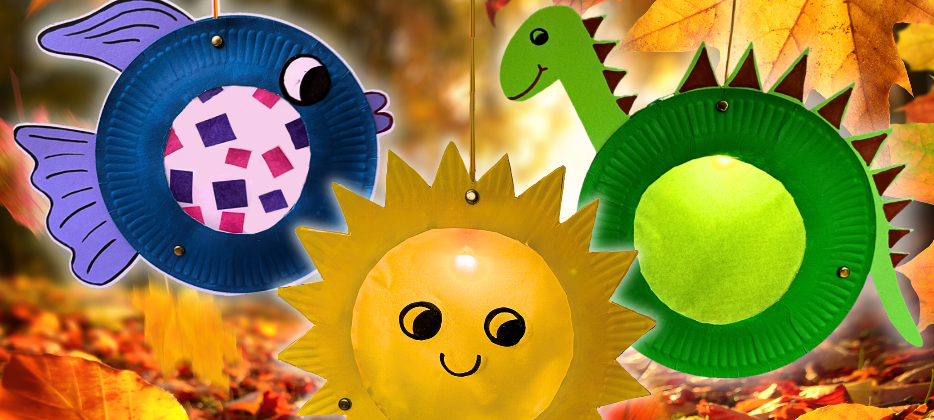 Laternen basteln aus Papptellern