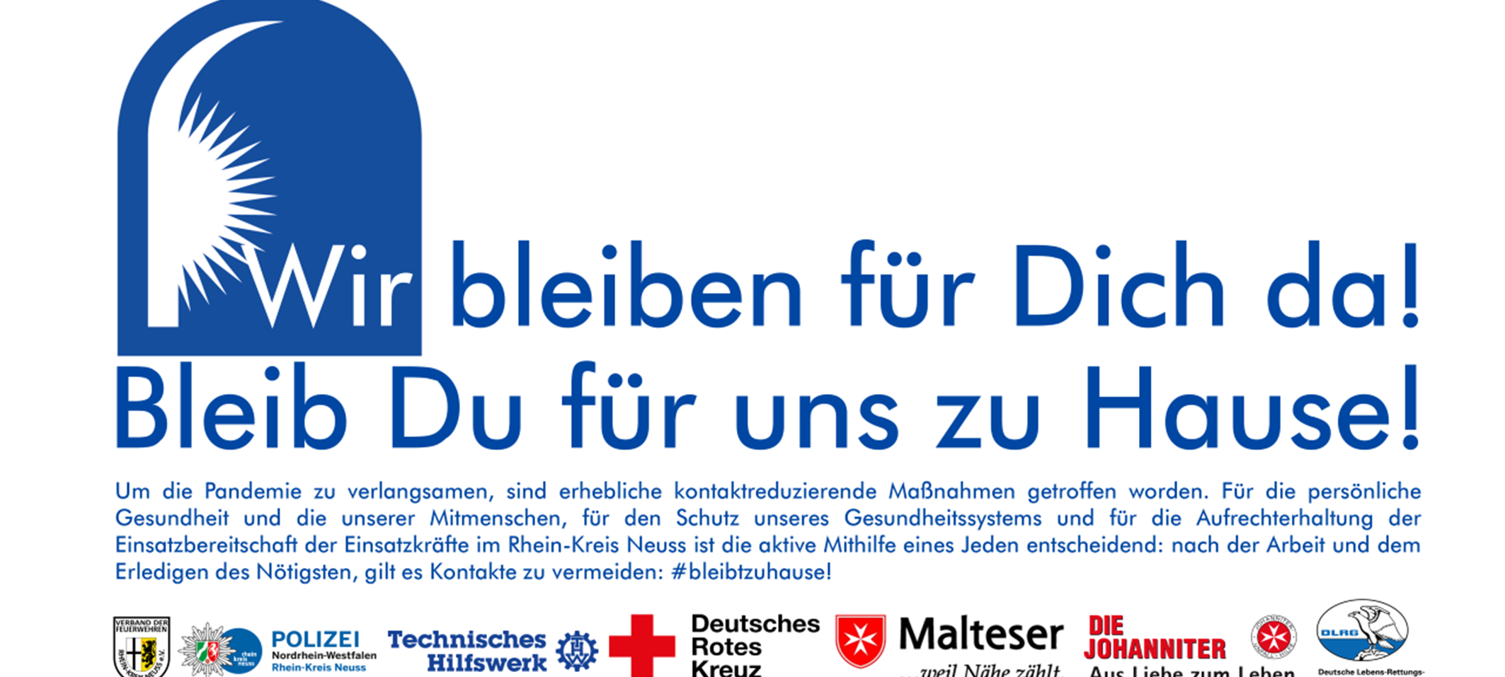 Einsatzkräfte im Rhein-Kreis Neuss bitten #bleibtzuhause