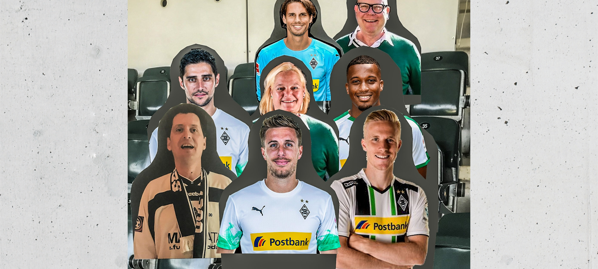 Borussia-Fans im Stadion aus Pappe